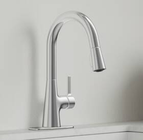 Allen Roth 019934828376 Gillen Chrome 1-handle Deck-mount Utility Faucet With Pulldown Spra