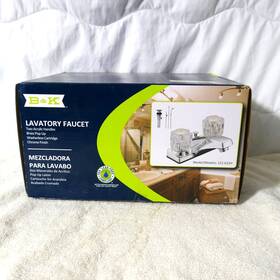 B & K Industries 221-615 Lavatory Faucet And Mezcladora Model 221-615h Acrylic Handles Chrome