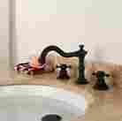 Bl3006b-3 Beelee Deck Mounted Three Holes Double Handles Bathroom Sink Faucet Mixer Tap