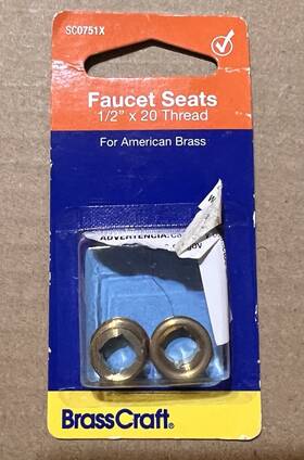 Brasscraft S0751x Brass Craft Sc0751x Faucet Seat 1/2 Inch X 20 Thread For American Pair
