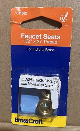 Brasscraft Sc1136x Brass Craft 1/2 -inch X 27 Thread Faucet Seat