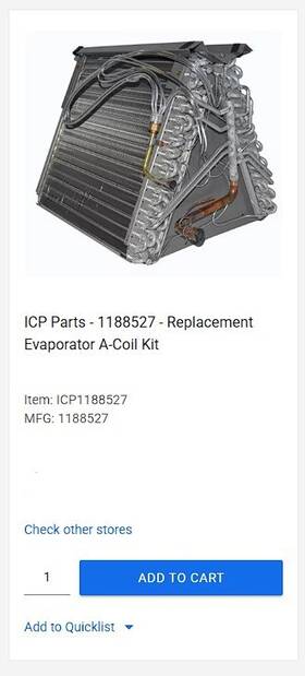 Carrier 1188527 A-coil Aluminum Coil Kit For Icp /carrier / Bryant Payne