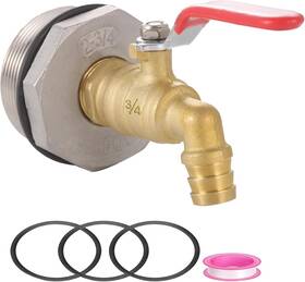 Ceaeso 445026921985 Faucet For 55 Gallon 3/4 Inch Brass Rain Barrel Spigot With Epdm Gasket 2 Drum