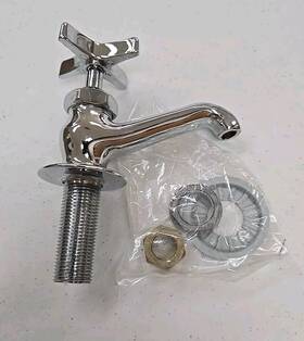 Central Brass 0239-h Hot Single Handle Basin Faucet In Polished Chrome