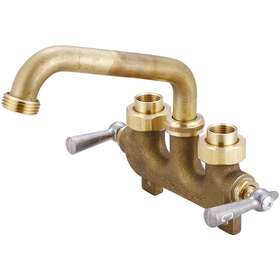 Central Brass 0469 Two Handle Laundry Faucet With Extended Hole Mount Legs