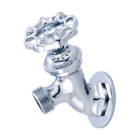 0575-1 Central Brass 0575-1/2cp Chrome Wall Mounted Lawn Faucet With Wheel Handle