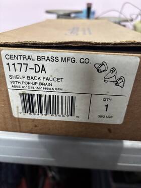 1177-da Central Brass Nos Shelf Back Bathroom Faucet 1177-da Central Brass Nos Shelf Back Bathroom Faucet