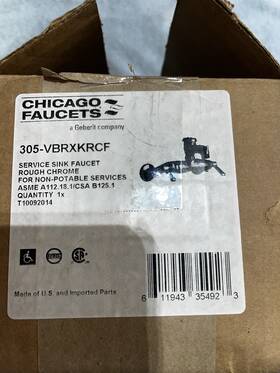 Chicago Faucet 611943120139 Dual-handle Hot And Cold Water Sink 3-3/8 Inch Mount Rough Chrome Plated