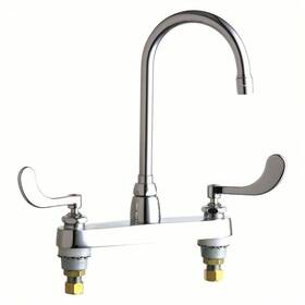 Chicago Faucets 1100-gn2ae35-317ab Deck-mounted Manual Faucet With 8 Inch Center