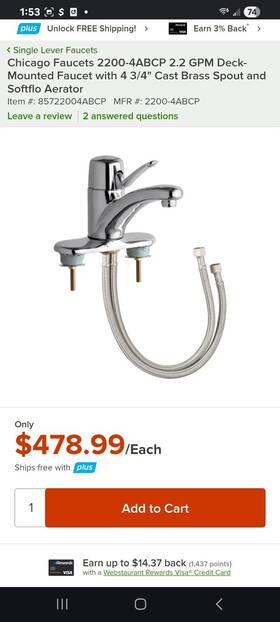 Chicago Faucets 2200-4abcp