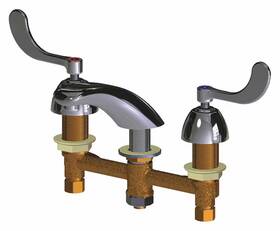 Chicago Faucets 404-e74-317xkab Deck Mounted Low Arc Chrome Plated Sink Faucet 404-317xkab