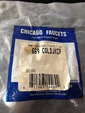 669pscjkcp Chicago Faucets 611943144692 Faucet Push Button Cap Handle-669 Coldjkcp-new Chrome