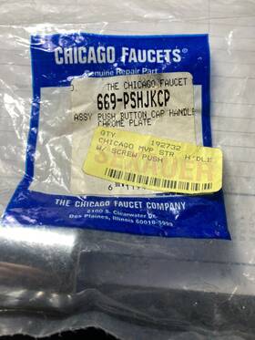 Chicago Faucets 828308000498 Caucet Push Button Cap Handle-669pshjkcp-new Chrome