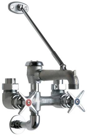 Chicago Faucets 835-rcf Chrome Top Supply Double Handle Service Sink Faucet