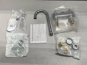 Chicago Faucets 895-317fcabcp Faucet Wristblade Bathroom 4 Inch Deckmountchrome 895317fcabcp