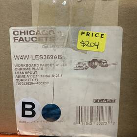 Chicago Faucets W4w-les369ab Cw4wles369ab Workboard Faucet 4 Inch Chrome Less Spout