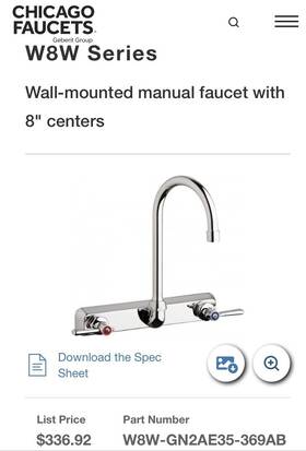 W8w-gn2ae35-369ab Chicago Faucet Utility/ Laundry Sink W8w-gn2ae35-369ab Chicago Faucet Utility/ Laundry Sink