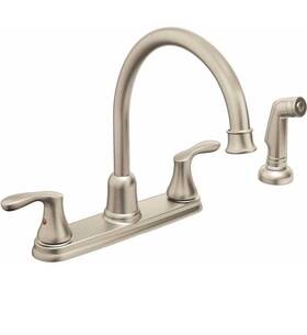 Cleveland Faucet Group 40619csl Cornerstone High Arc 2-handle Kitchen And Side Spray In Classic Stainless
