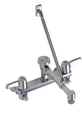 28c2383 Delta Commercial Double Handle Ceramic Disc Wallmount Faucet Chrome 8 Inch