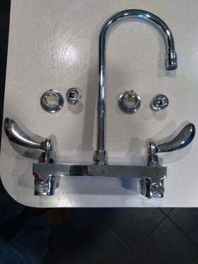Delta 28c6944-r6 Double Handle Wall Mounted Kitchen Faucet