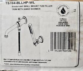 Delta Faucet T5784-bllhp-wl Broderick Wall Mounted Tub Filler With Shower Without Handles