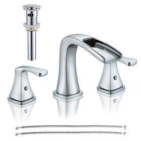 Dolgaba Mbf5436 8 Inch Widespread Waterfall Bathroom Sink Faucet 2 Handle 3 Hole Basin Mixer Tap