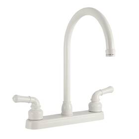 Dura Faucet Df-pk330hc-wt Rv J-spout Kitchen Sink White