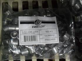 Everflow Sscr0012 1/2 Inch Ss Pex Crimp Sleeve Stainless Steel X1 Bag Of 100