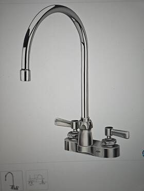 Faucet Z812c1-xl Aquaspec Centerset 8 Inch Goosneck With 2.5 Lever Handles Z8121c1-xl