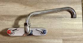 Fisher 5200-cv 5200-3/4 Inch Wall Mount Pot Sink Faucet 8 Cent. Swivel Stems 14 Spout