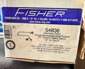 Fisher 54836 Single Wall Faucet 12 Inch