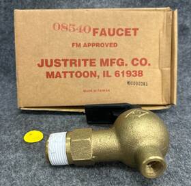 Justrite 08540 Justright 3/4 Inch Npt Brass Self Closing Drum Faucet