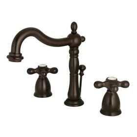 Kingston Brass Kb1975ax Heritage Widespread Lavatory Faucet With Metal Cross