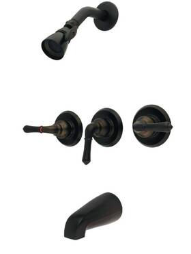 3-magellan Kingston Brass Kb235 Magellan Tub And Shower Faucet With Handle 5 Piece 3-magellan Kingston Brass Kb235 Magellan Tub And Shower Faucet With Handle 5 Piece