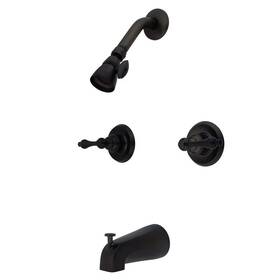 Kingston Brass Kb245al Twin Handle Tub And Shower Faucet With Decor Lever