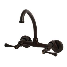 Kingston Brass Ks374orb Ks374 4 Gpm Wall Mounted Double Handle - Bronze