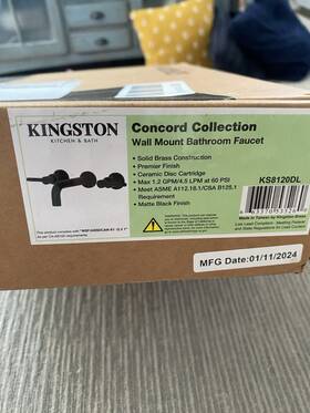 Kingston Brass Ks8120dl Concord Wall Mount Bathroom Faucet 1.2 Gpm Matte Black