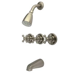 Pkb238ax Kingston Brass Victorian Three-handle Tub And Shower Faucet Ed Nickel Pkb238ax Kingston Brass Victorian Three-handle Tub And Shower Faucet Ed Nickel