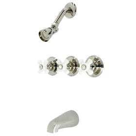 Kingston Brass Pkb238px Victorian Three-handle Tub And Shower Faucet Shed Nickel