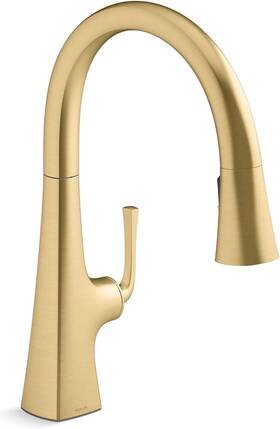 Kohler K-22062-2mb Graze Pull Down Kitchen Faucet - Brushed Moderne Brass