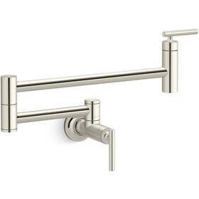 K-35745-sn Kohler Purist 5.2 Gpm Wall Mounted Filler -k-35745-sn In Vibrant Polished Nickel