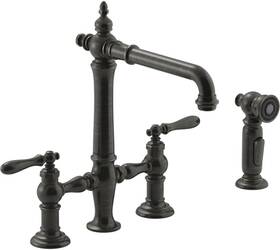 Kohler K-76519-4-2bz Artifacts Bridge Kitchen Faucet - Oil Rubbed Bronze