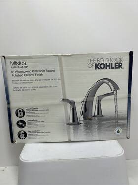 R37026-4d1-cp Kohler Widespread Bathroom Sink Faucet Mistos Polished Chrome 8 Inch Nib R37026-4d1-cp Kohler Widespread Bathroom Sink Faucet Mistos Polished Chrome 8 Inch Nib