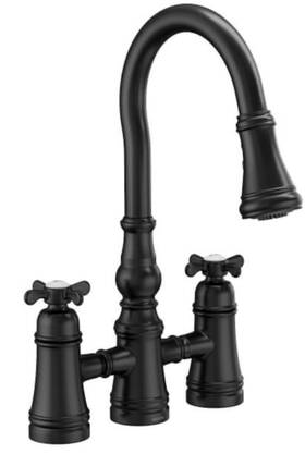 Moen S73204bl A Weymouth 1.5 Gpm Bridge Pull Down Kitchen Faucet - S73204bl Matte Black