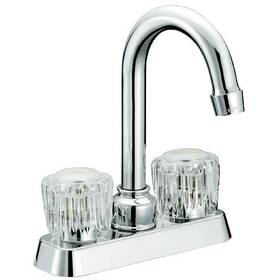 Mueller Industries 222-433bw B&k Bar Faucet 1/2 Inch Chrome Acrylic Handles Square Base