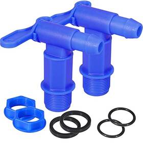Muglio 601549685828 3/4 Inch Drum Spigot Faucet Pail Taps With Epdm Gasket Polypropylene 2 Pack Blue