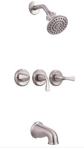 Premier Commercial 3552595 Sanibel Three-handle Tub And Shower Faucet Brushed Nickel