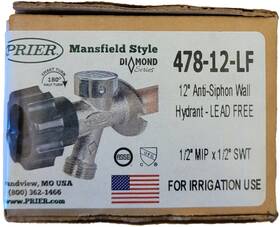 478-12-lf Prier Diamond Inch X 12 Anti-siphon Lf Frost Free Irrigation Wall Hydrant