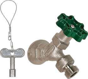 Prier Products C-355np.75 C-355.75 Nickel 3/4 Inch Fpt Handle And Key-operated Angle Sill Faucet