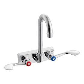 Regency 600fw44gwh Wall Mount Hand Sink Faucet With 3 1/2 Inch Swivel Gooseneck Spout 4 Centers